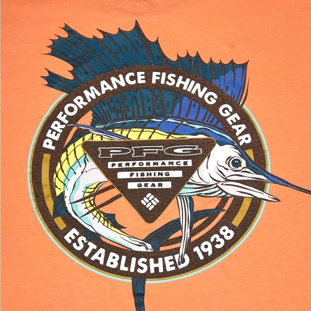 Columbia PFG Performance Fishing Gear Orange T-Shirt